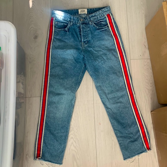 Zara Jeans w Side Stripe & Abraded Hem - Picture 2 of 4